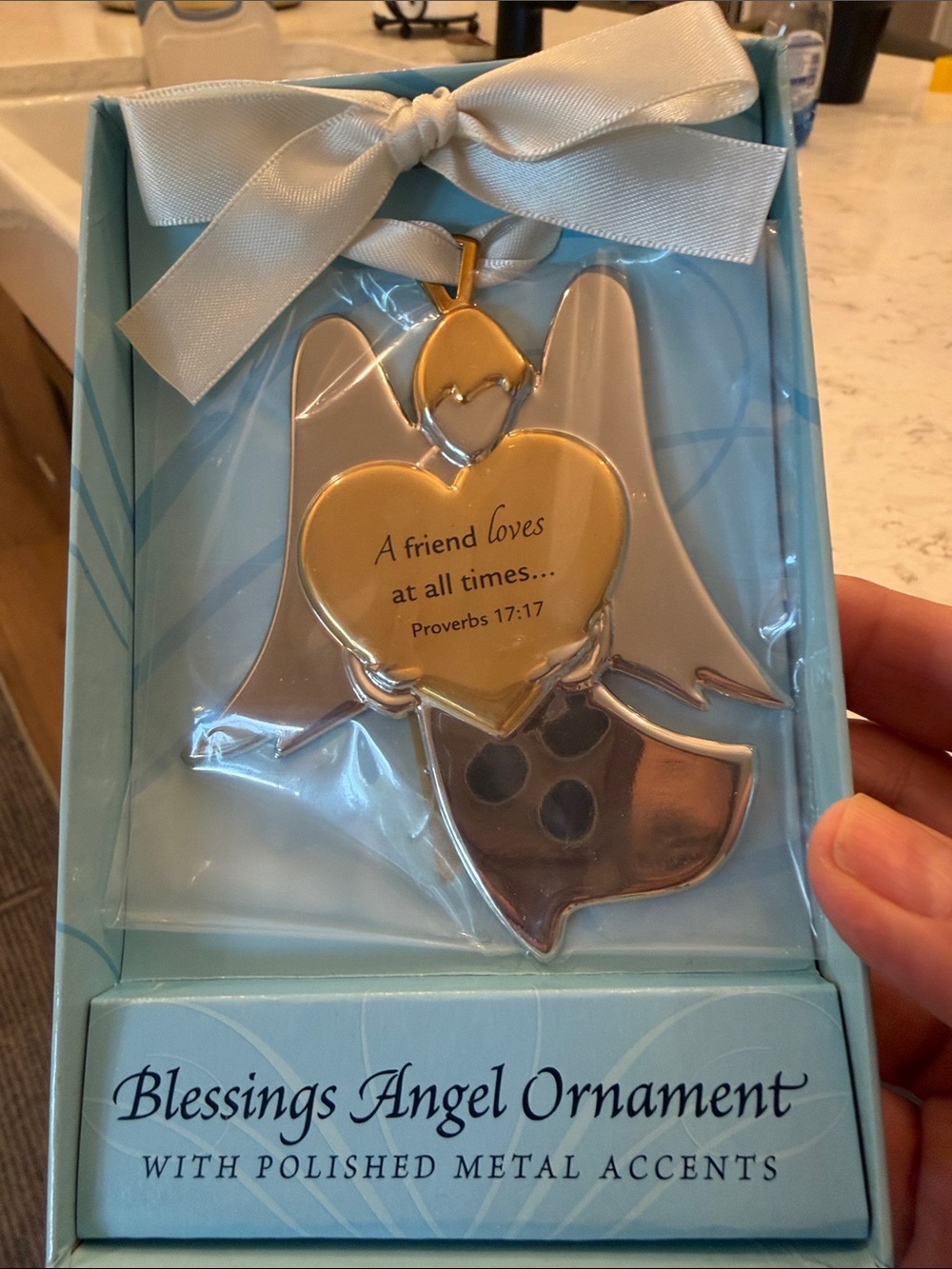 Lighthouse Blessings Angel Ornament - Gold & Silver NIB